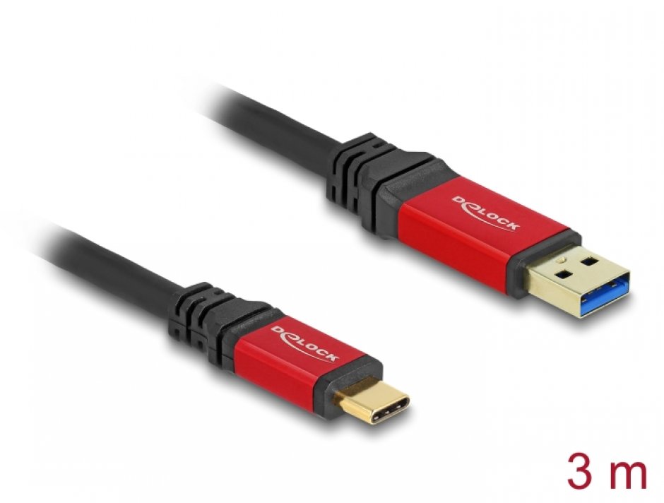 Imagine Cablu USB 3.2-A la USB type C T-T 3m, Delock 80619